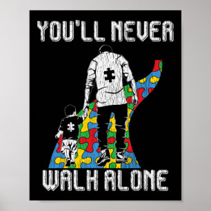 Vintager Vater Sohn Autistische Kinder Autismus Aw Poster