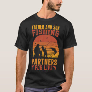 Vintager Vater Son Angelpartner für lebenslangen V T-Shirt