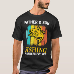 Vintager Vater Son Angelpartner für lebenslangen V T-Shirt