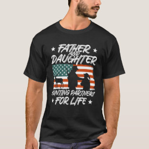 Vintager Vater Tochter Jagdpartner USA Amerika T-Shirt