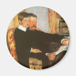 Vintager Vater und Sohn Portrait von Mary Cassatt Magnet