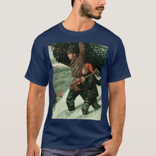 Vintager Vater und Sohn - Weihnachten stürzen T-Shirt