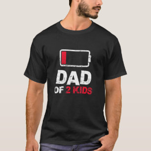 Vintager Vater Vater von 2 Kindern Batterie Low Va T-Shirt
