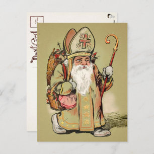 Vintager Vater Weihnachten Postkarte