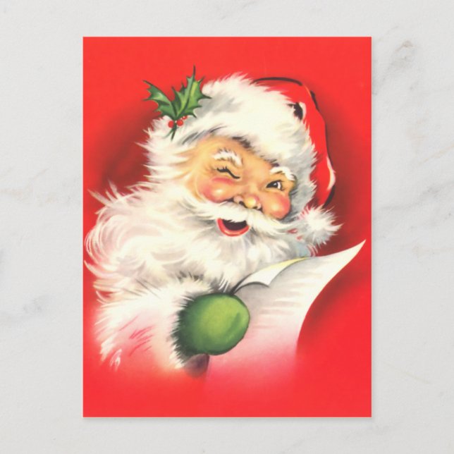 Vintager Vater Weihnachten Postkarte (Vorderseite)
