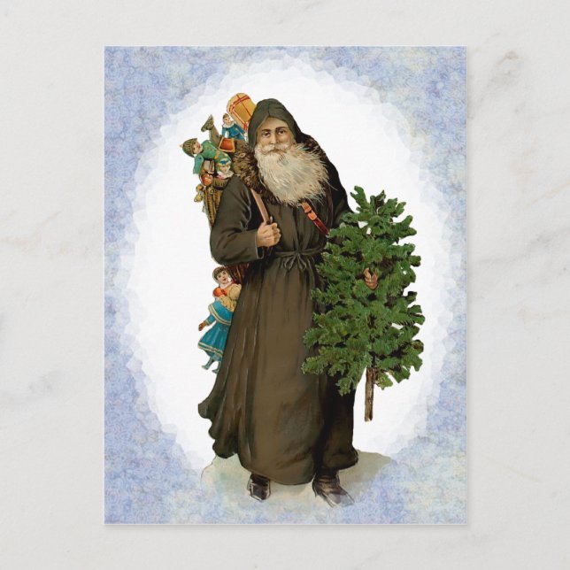 Vintager Vater Weihnachten Postkarte (Vorderseite)