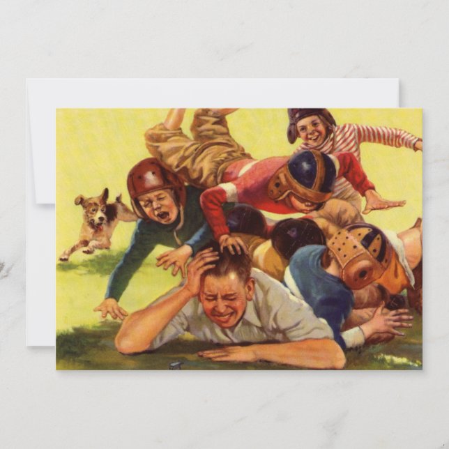 Vintager Vatertag, Fußballkinder und Familienhund (Vorderseite)