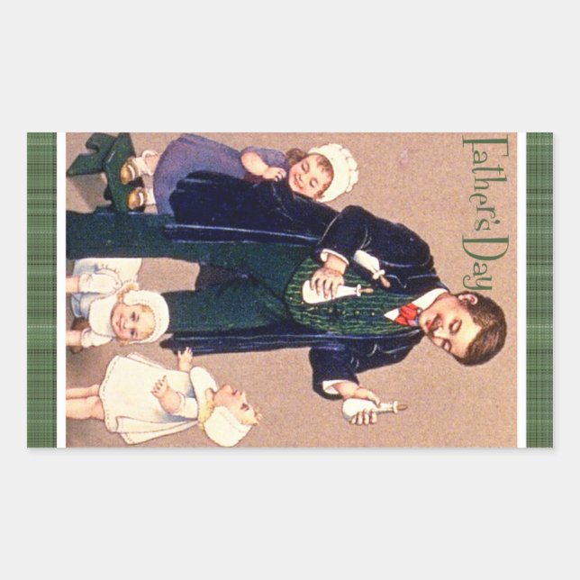 Vintager Vatertag Rechteckiger Aufkleber (Vorderseite)