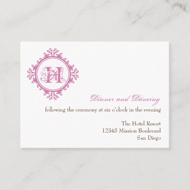 Vintager Verfall rosa Hochzeitszeitszelt Begleitkarte (Vorderseite)