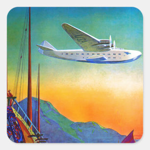 Vintager Verkehr Quadratischer Aufkleber