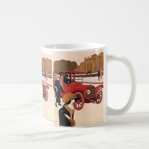 Vintager Verkehr, roter antiker Automobil Tasse