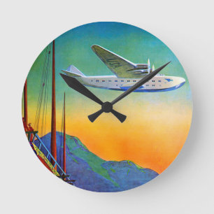 Vintager Verkehr Runde Wanduhr