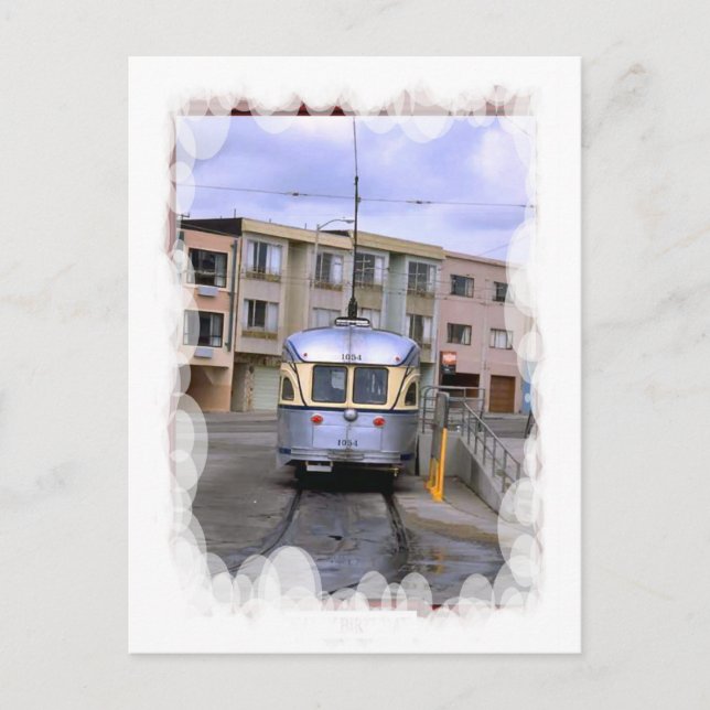 Vintager Verkehr - Straßenbahn Postkarte (Vorderseite)