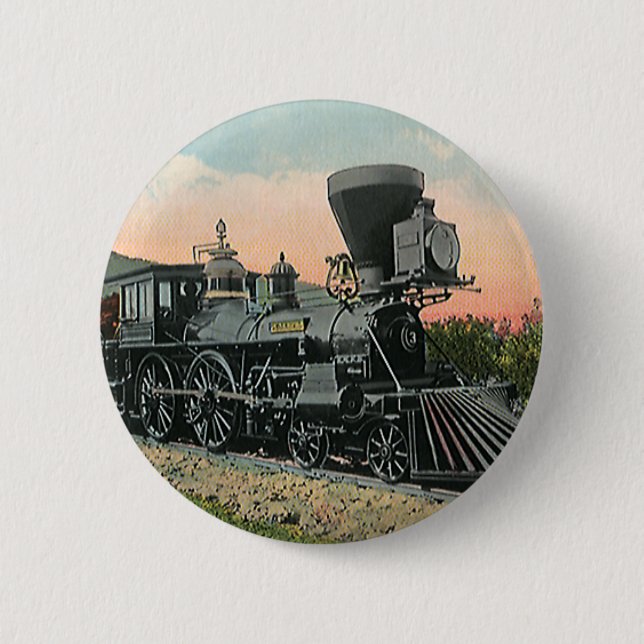 Vintager Verkehr, Western Antiker Kohlezug Button (Vorderseite)