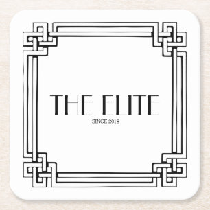 Vintager Verriegelungsrahmen Personalisiert Rechteckiger Pappuntersetzer