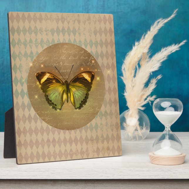 Vintager verzauberter Schmetterling Fotoplatte (Seite)