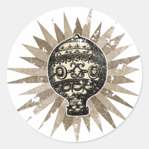 Vintager Verzierter Ballon - gestört Runder Aufkleber