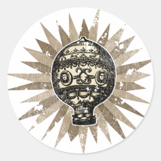 Vintager Verzierter Ballon - gestört Runder Aufkleber