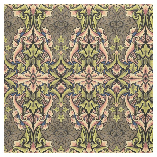 Vintager Verzierter Jugendstil Stoff (Muster)