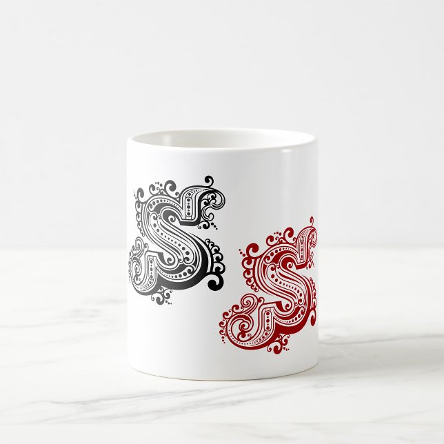 Vintager Verzierter Letter-S-Monogramm Kaffeetasse (Von Creator hochgeladen)