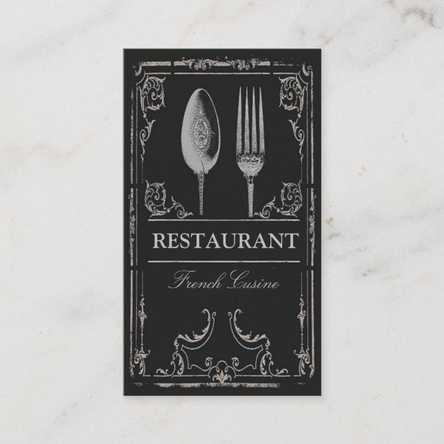 Vintager verzierter silberner visitenkarte (Vorderseite)