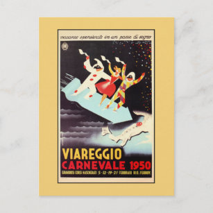 Vintager Viareggio Karneval Italienischer Reisepla Postkarte