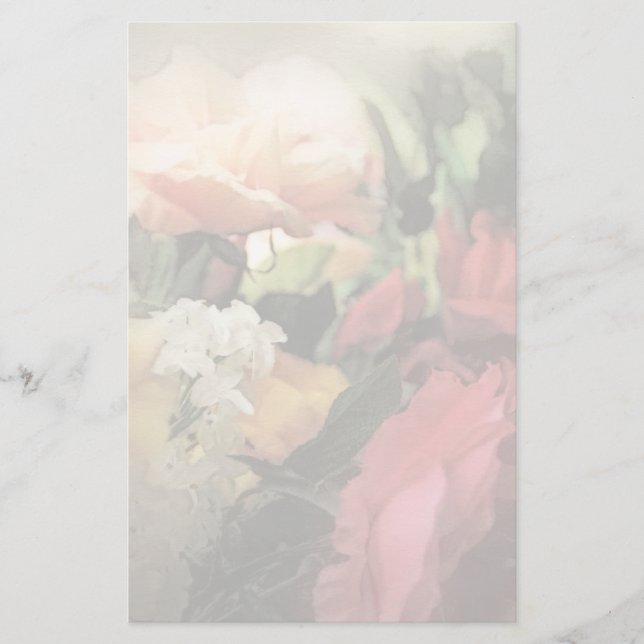 Vintager vibrierender mit Blumenhintergrund der Briefpapier (Vorderseite)