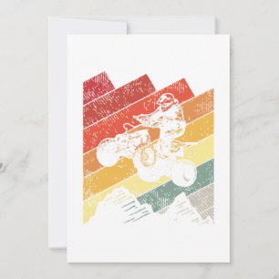 Vintager Vierrad-Quad-ATV-Fahrer Einladung