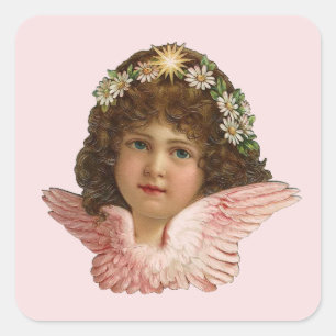 VINTAGER VIKTORIANISCHER CHERUBOR ANGEL STICKER