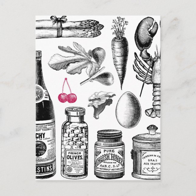 Vintager Viktorianischer Feinschmecker Postkarte (Vorderseite)