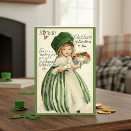 Vintager Viktorianischer Girl Custom St. Patrick's Feiertagskarte