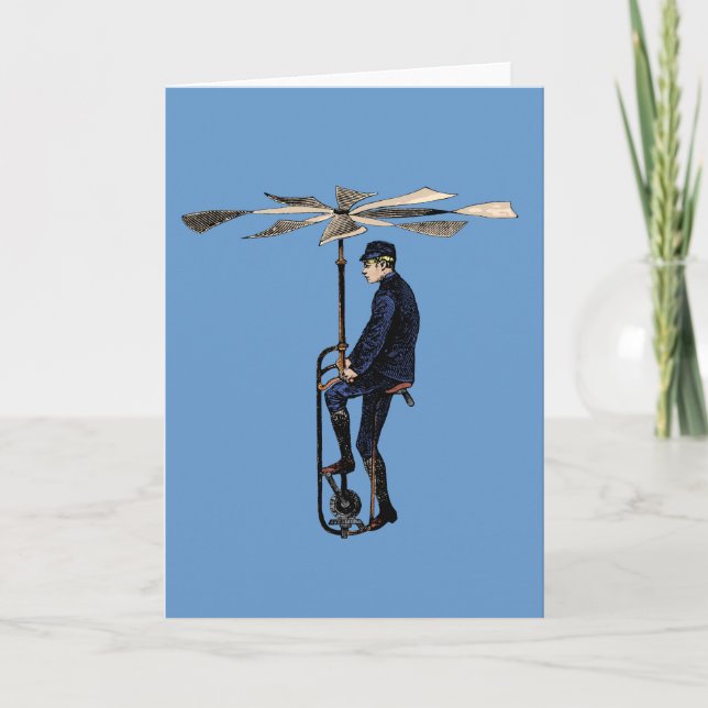 Vintager Viktorianischer Hubschrauber Karte (Vorderseite)