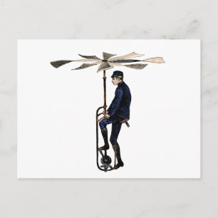 Vintager Viktorianischer Hubschrauber Postkarte