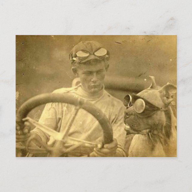 Vintager Viktorianischer Hund und Personenkraftwag Postkarte (Vorderseite)