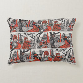 Vintager Viktorianischer Jolly Weihnachtsgarten An Dekokissen