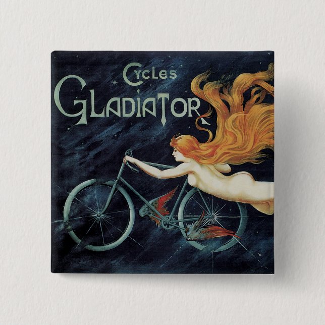 Vintager Viktorianischer Jugendstil, Gladiator Cyc Button (Vorderseite)