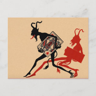 Vintager Viktorianischer Krampus Postkarte