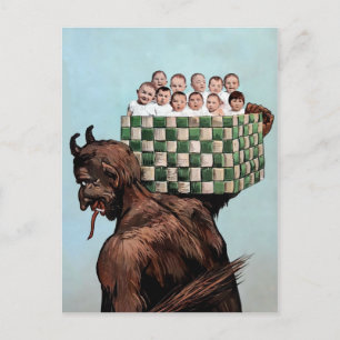 Vintager Viktorianischer Krampus Postkarte