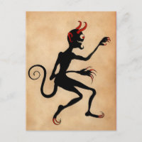 Vintager Viktorianischer Krampus Postkarte