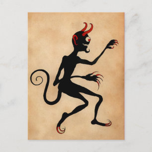 Vintager Viktorianischer Krampus Postkarte