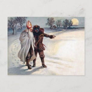 Vintager Viktorianischer Krampus Postkarte