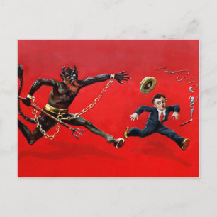 Vintager Viktorianischer Krampus Postkarte