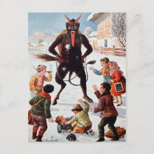 Vintager Viktorianischer Krampus Postkarte