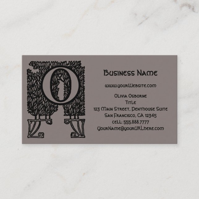 Vintager Viktorianischer Monogramm-Letter O Visitenkarte (Vorderseite)