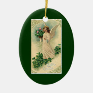 Vintager Viktorianischer Osterangel mit Blume Keramikornament