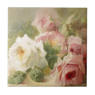 Vintager viktorianischer RoseWatercolor Fliese
