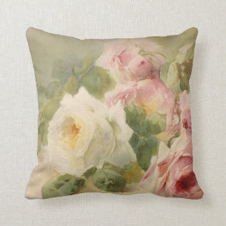 Vintager viktorianischer RoseWatercolor Kissen