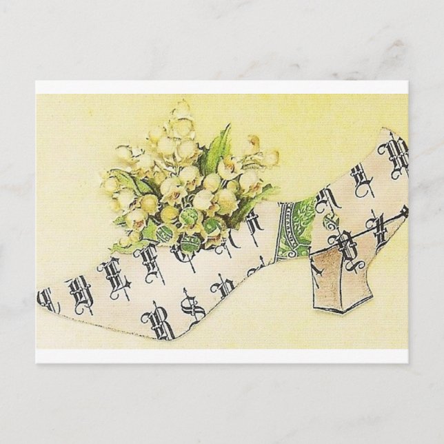 Vintager Viktorianischer Sassy Cinderella Slipper Postkarte (Vorderseite)