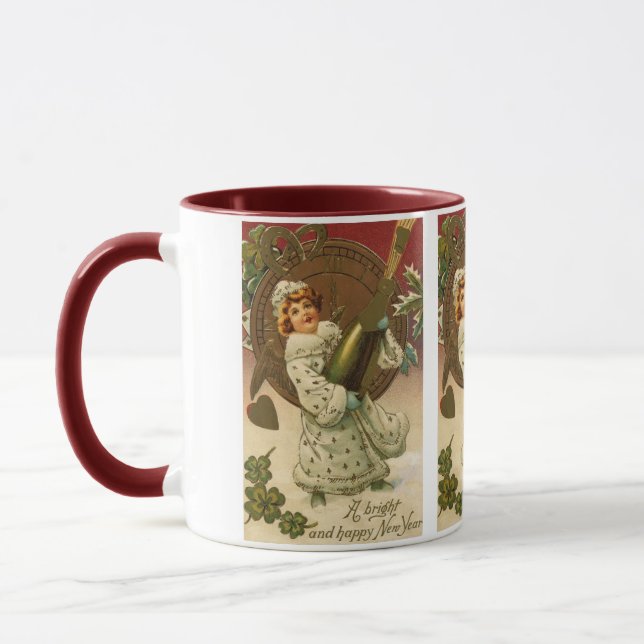 Vintager Viktorianischer Silvester Champagne Angel Tasse (Links)