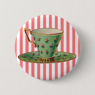 Vintager Viktorianischer Tee-Cup Button